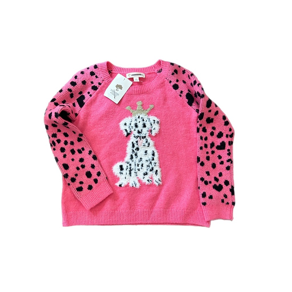 Tucker + Tate pink Dalmatian sweater sz 4